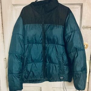 Teal and Black Puffer Jacket